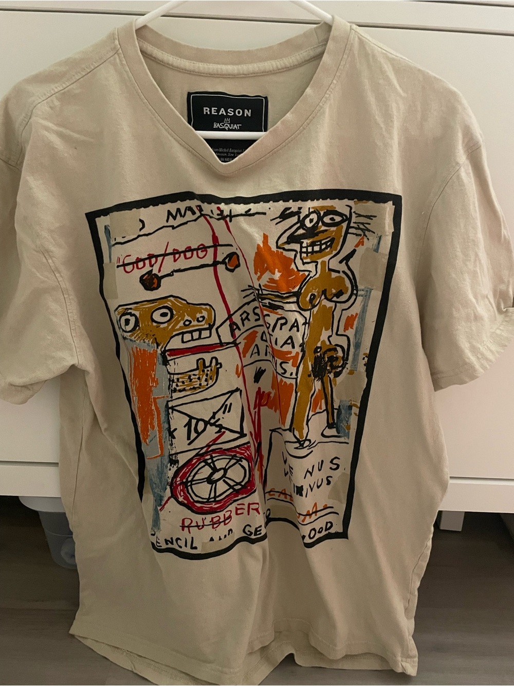 Beige Graphic Basquiat Art Tee